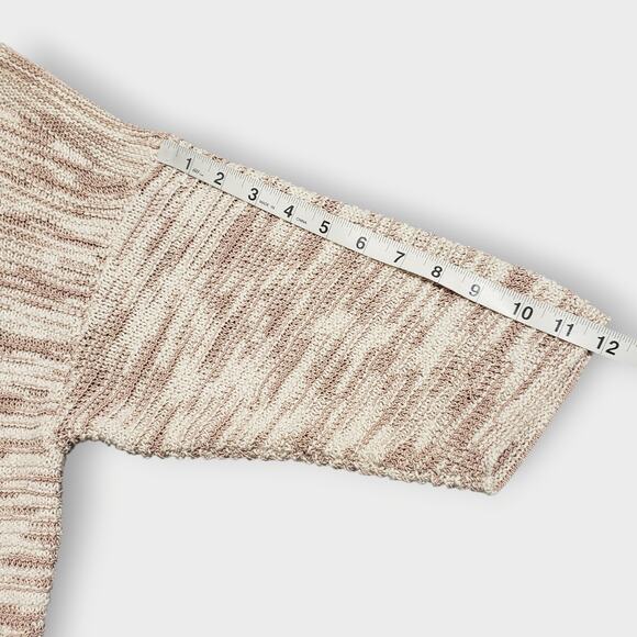 Pure Jill Plus Sz 2X Marled Textured Knit Tunic Sweater Boatneck Casual Neutral - Picture 9 of 10